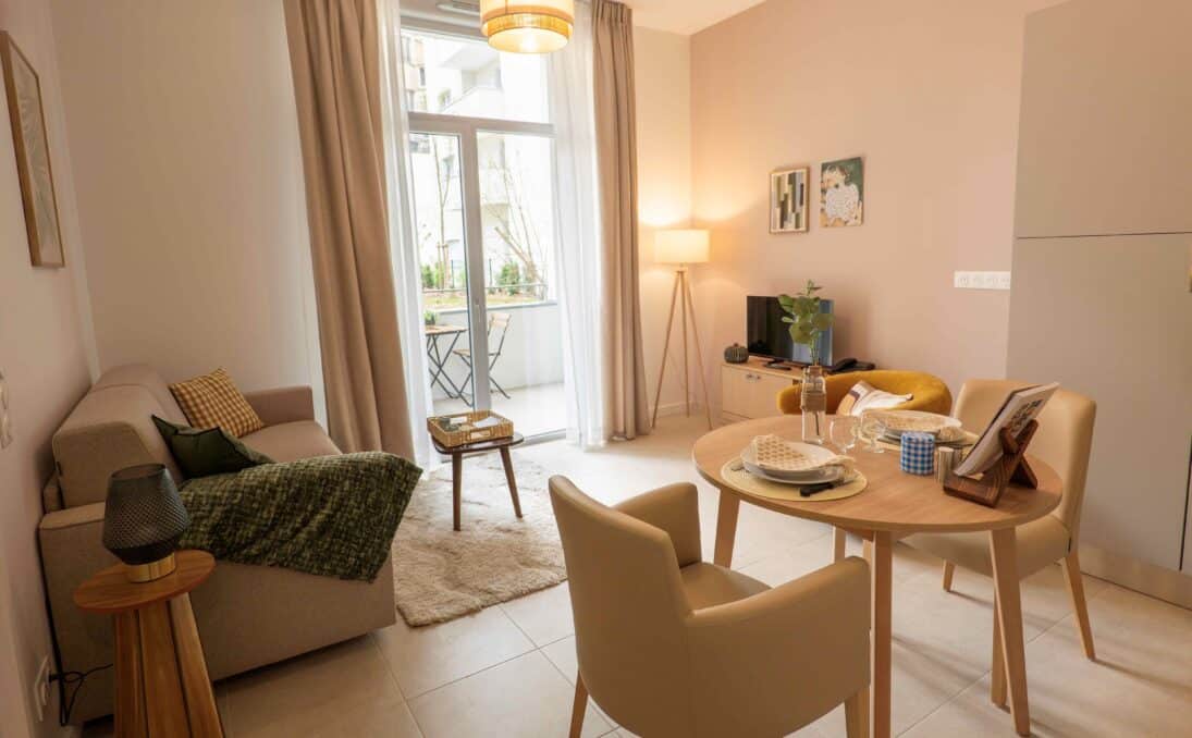 Salon appartement Résidence seniors Nohée Vichy